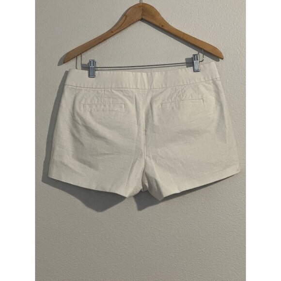 J crew Women’s White Flat Front Pleated Shorts Side Zip Lined With Pockets Sz 10 - Picture 9 of 11